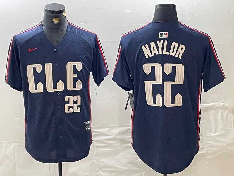 Men%27s Cleveland Guardians #22 Josh Naylor Number Navy 2024 City Connect Limited Stitched Jersey->cleveland guardians->MLB Jersey